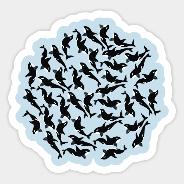 Orca Whale - Dark Blue Spinel Sticker by Aline Eg